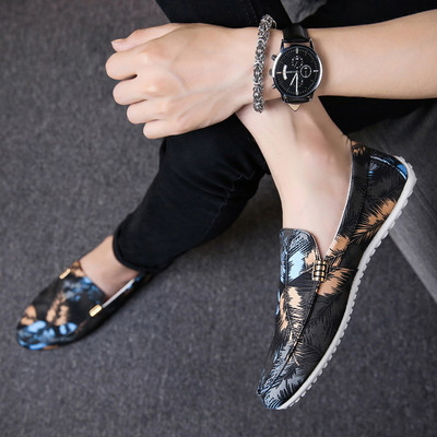 Mocasini pentru bărbați cu model floral