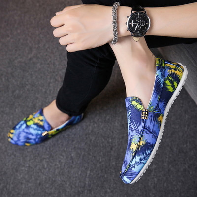 Mocasini pentru bărbați cu model floral