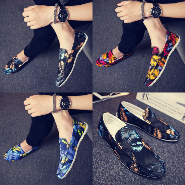 Mocasini pentru bărbați cu model floral