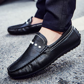 Mocasini pentru bărbați din piele ecologică moale cu nituri metalice