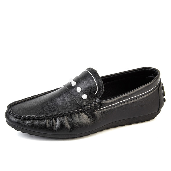 Mocasini pentru bărbați din piele ecologică moale cu nituri metalice