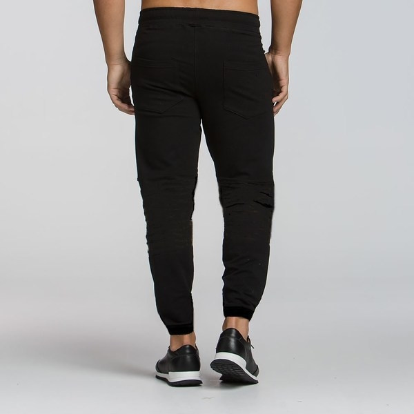 HIT Pantaloni sport pentru bărbați cu elemente aurii