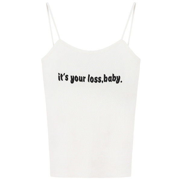 Top de damă de zi cu zi cu o inscripție în trei culori