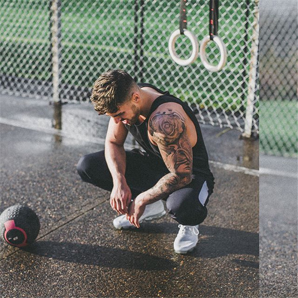 HIT Pantaloni sport pentru bărbați cu margini albe și fermoar