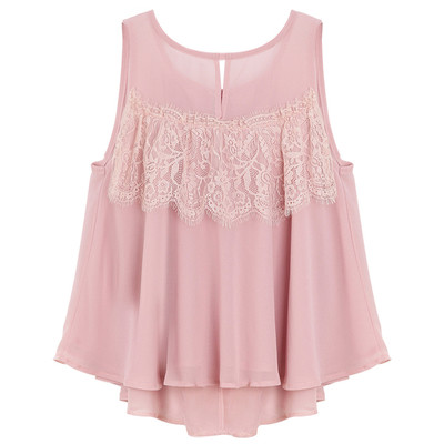 Maieu de dama din sifon cu dantela si panglica in trei culori