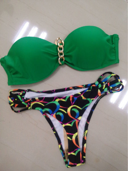 Costum de baie elegant de damă în două părți în două culori