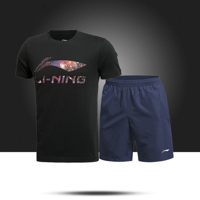 Set de vara sport pentru barbati - Tricou cu maneci scurte si pantaloni scurti