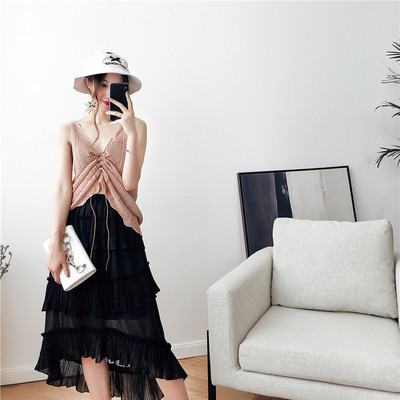 Maieu de dama tricotat cu cravate in mai multe culori