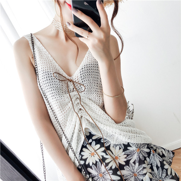 Maieu de dama tricotat cu cravate in mai multe culori