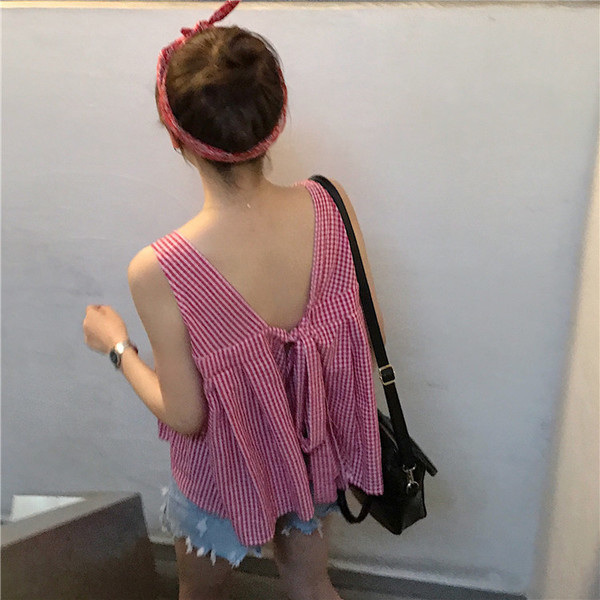 Maieu de dama cu cravate in doua culori - model lat