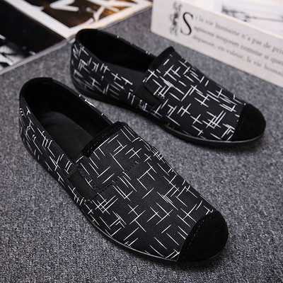 Mocasini casual pentru bărbați în alb și negru