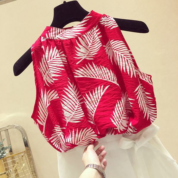 Top de damă subțire cu motive florale în trei culori