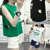 Maiou de zi cu zi pentru damă cu inscripție în mai multe culori - două modele