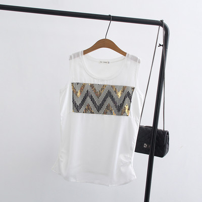 Maieu de damă în alb și negru, cu căptușeală și elemente strălucitoare