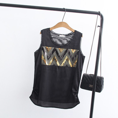 Maieu de damă în alb și negru, cu căptușeală și elemente strălucitoare