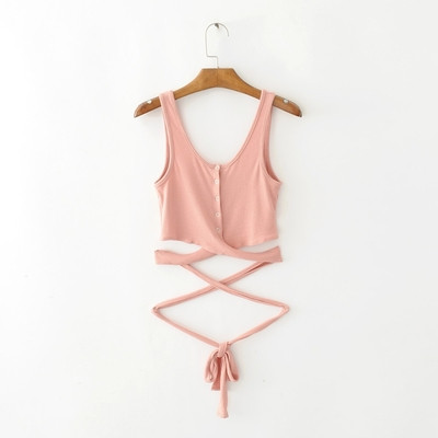 Maieu scurt de damă cu cravate și nasturi în patru culori