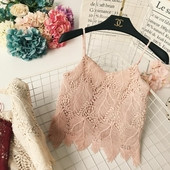 Top de damă elegant din dantelă cu bretele subțiri în diferite culori