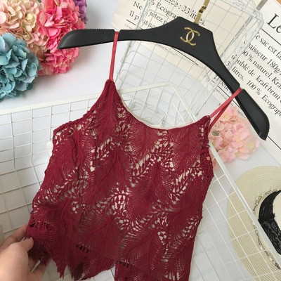 Top de damă elegant din dantelă cu bretele subțiri în diferite culori