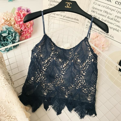 Top de damă elegant din dantelă cu bretele subțiri în diferite culori