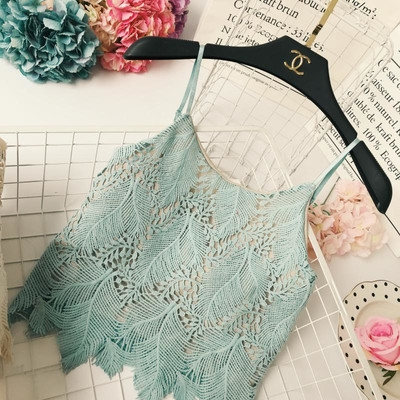 Top de damă elegant din dantelă cu bretele subțiri în diferite culori