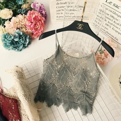 Top de damă elegant din dantelă cu bretele subțiri în diferite culori