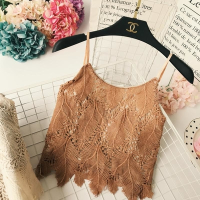 Top de damă elegant din dantelă cu bretele subțiri în diferite culori