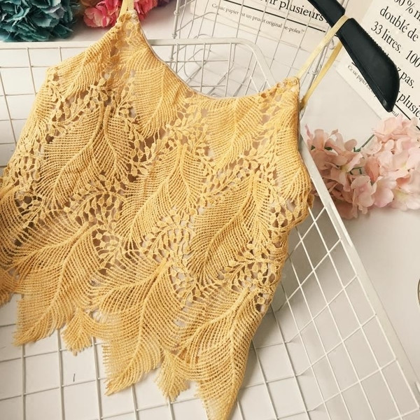 Top de damă elegant din dantelă cu bretele subțiri în diferite culori