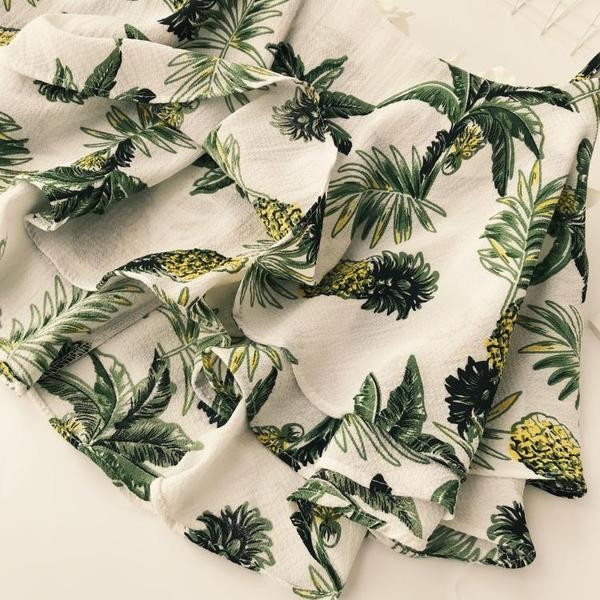 Maieu de dama din sifon cu motive florale in trei culori - model lat