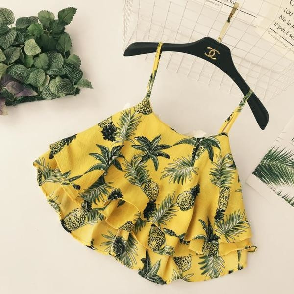 Maieu de dama din sifon cu motive florale in trei culori - model lat