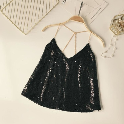 Maieu modern de dama cu bretele subtiri si paiete in trei culori