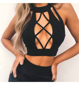 Bustiera dama cu spatele gol si cravate in trei culori