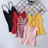 Maieu de damă cu bretele subțiri și decolteu în V în mai multe culori