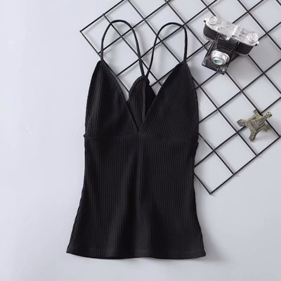 Maieu de damă cu bretele subțiri și decolteu în V în mai multe culori