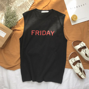 Maiou de damă de zi cu bretele largi și inscripție în mai multe culori