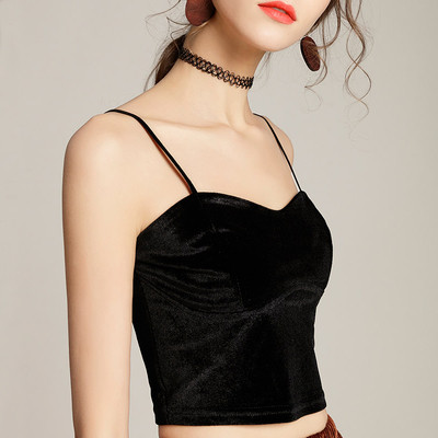 Top de damă scurt din catifea în trei culori