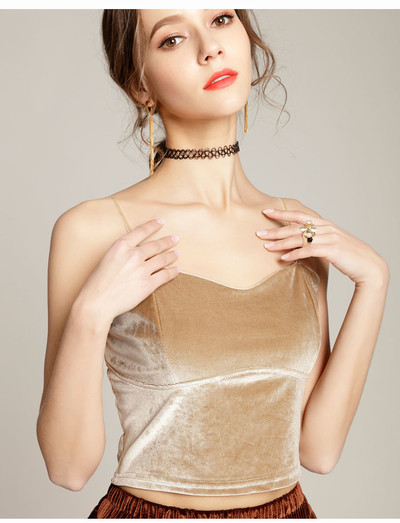 Top de damă scurt din catifea în trei culori