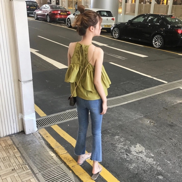 Maieu modern de dama cu volane in doua culori