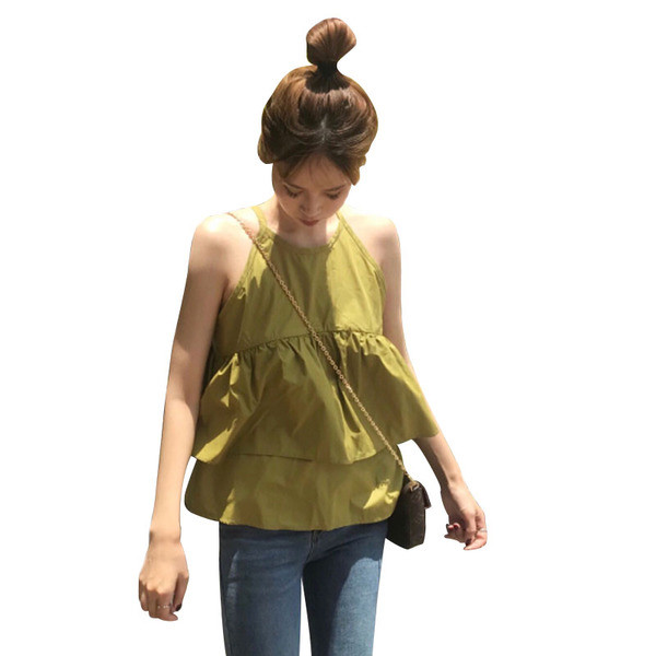 Maieu modern de dama cu volane in doua culori