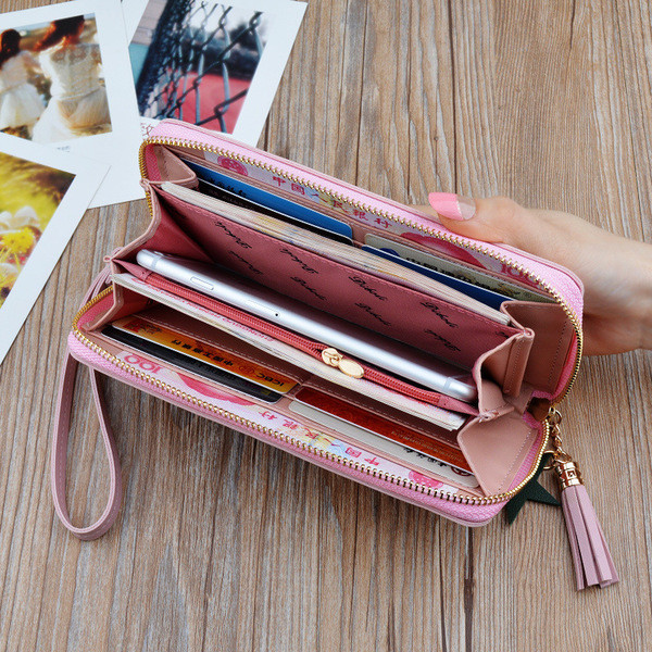 Portofel de dama in mai multe culori cu inscriptie metalica