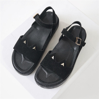 НОВИ ежедневни дамски сандали с 4,5 см висока подметка в два цвята