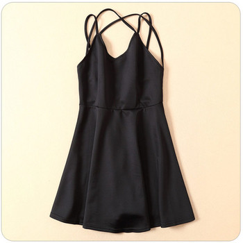 Rochie scurta de primavara-vara cu decolteu in V in doua culori