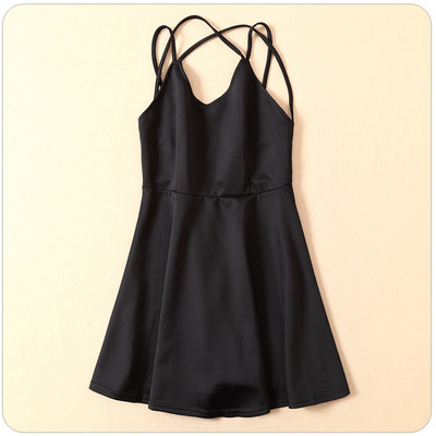 Rochie scurta de primavara-vara cu decolteu in V in doua culori