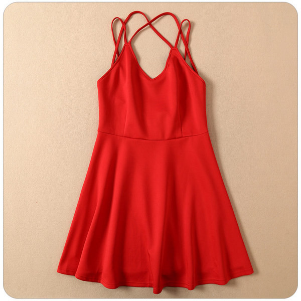 Rochie scurta de primavara-vara cu decolteu in V in doua culori