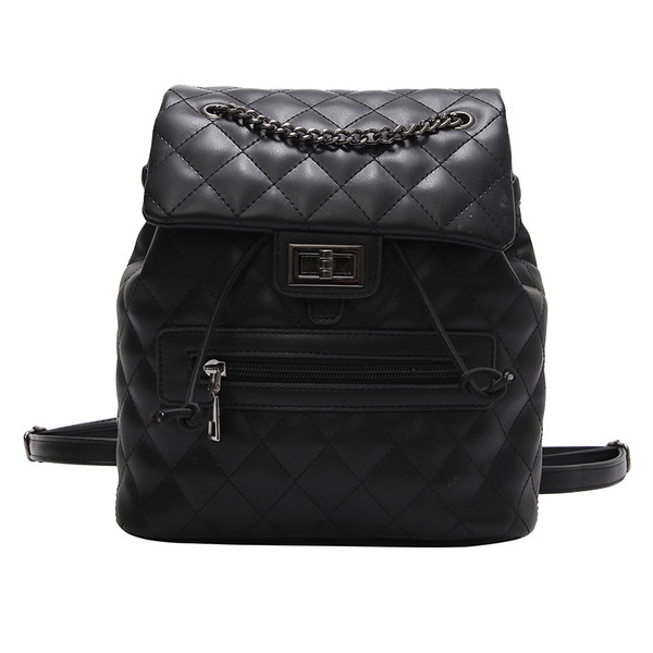 Стилна дамска раница в черен и кафяв цвят