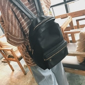 Дамска раница с метална декорация в два цвята