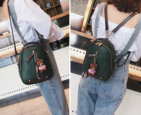 Малка дамска раница от еко кожа с аксесоар в няколко цвята