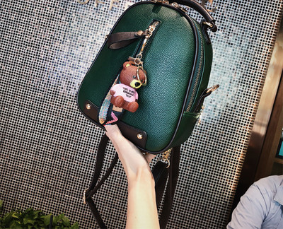 Малка дамска раница от еко кожа с аксесоар в няколко цвята