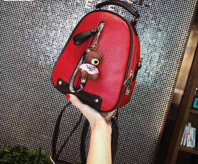 Малка дамска раница от еко кожа с аксесоар в няколко цвята