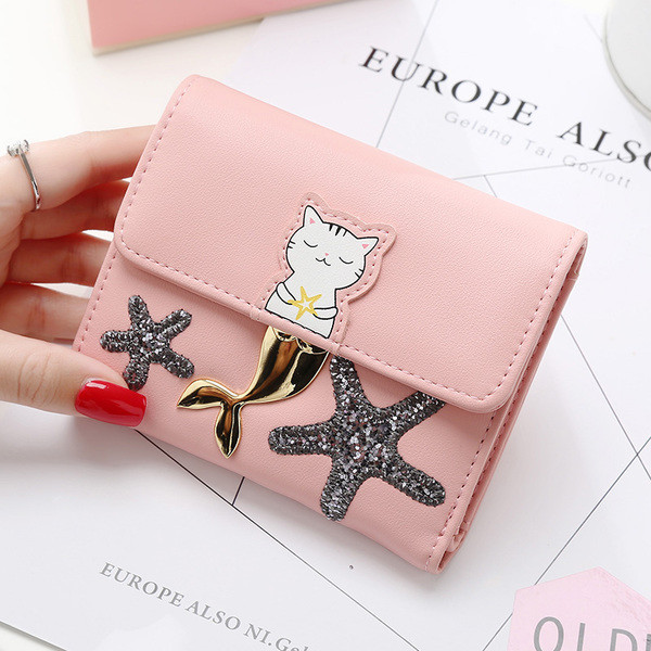 Интересен модел дамски портфейл в няколко цвята с 3D декорации