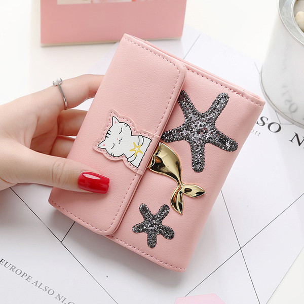 Интересен модел дамски портфейл в няколко цвята с 3D декорации